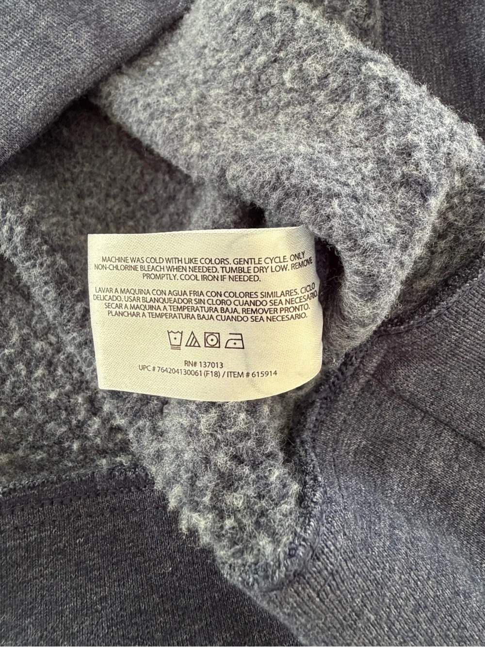 Orvis Men’s Medium Fleece Lined Pullover Sweatshirt Blue Snap Neck Casual